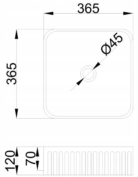 Invena Invena, štvorcové keramické umývadlo 365x365x120 mm, biela lesklá, INV-CE-63-K01-L