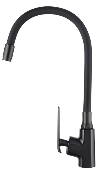 Invena Ligaria, vysoká drezová batéria s elastickým ramenom, systém Eco Start, čierna matná, INV-BZ-39-004-L