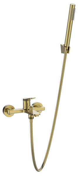 Invena Alonia, vaňová batéria s ručnou sprchovou súpravou, zlatá matná, INV-BW-70-009-V
