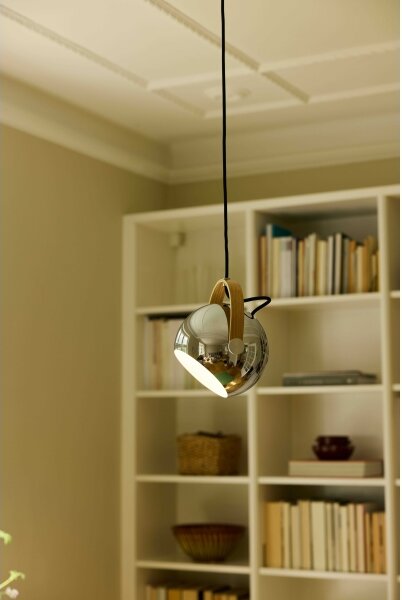 Halo Design 734443 - Závesný luster na lanku DC 1xE27/40W/230V priemer 18 cm lesklý chróm/dub