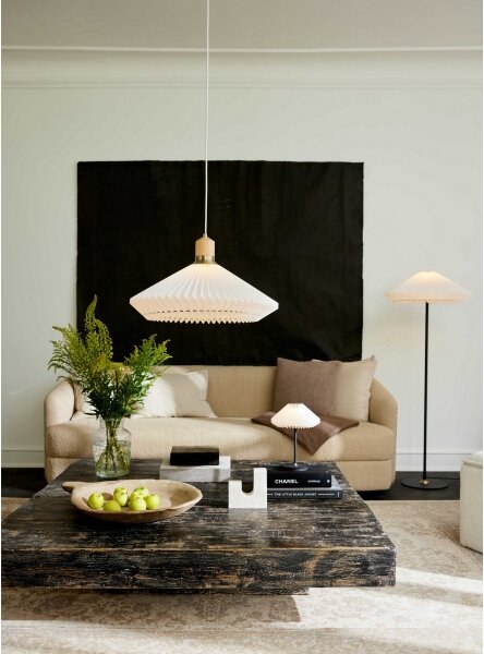 Halo Design 744268- Závesný luster na lanku PARIS 1xE27/60W/230V pr. 56 cm biela/mosadz/dub