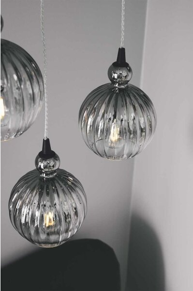Halo Design 737338 - Závesné svietidlo na lanku BALL BALL 1xE27/40W/230V, priemer 32 cm, dymovo šedé