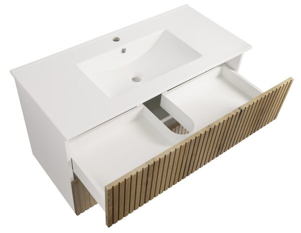 Aqualine Aqualine, PANEDA STRIP umývadlová skrinka 99,5x55x45,2cm, dub emporio, PN310