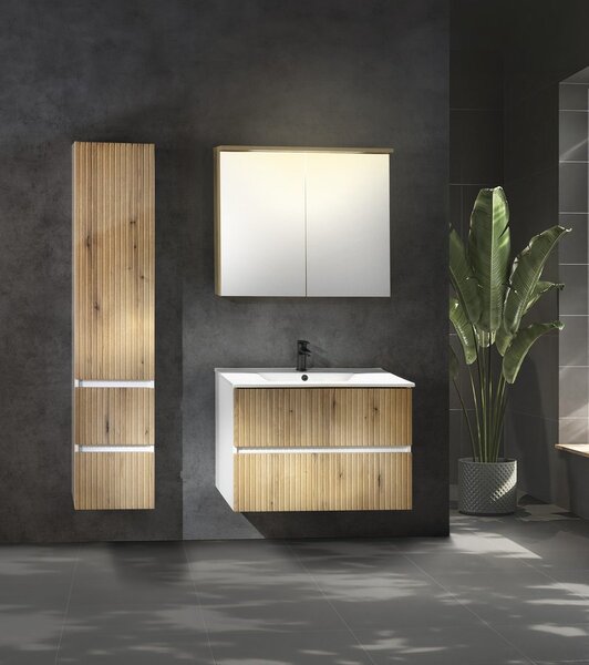 Aqualine Aqualine, PANEDA STRIP umývadlová skrinka 69,5x55x45,2cm, dub emporio, PN370