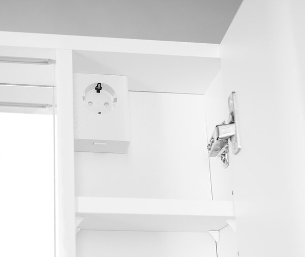 Aqualine Aqualine, ZOJA/KERAMIA FRESH STRIP galérka s LED osvetlením, 60x60x14cm, pravá, biela, 45022S