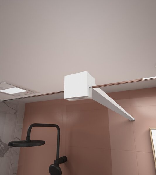 Erga Paris, stabilizačná vzpera pre sprchové zásteny s hrúbkou skla 8mm, dĺžka max. 150cm, biela matná, ERG-V02-PARIS-BAR-WH