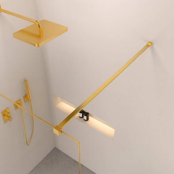 Erga Paris, stabilizačná vzpera pre sprchové zásteny s hrúbkou skla 8mm, dĺžka max. 150cm, zlatá lesklá, ERG-V02-PARIS-BAR-GD