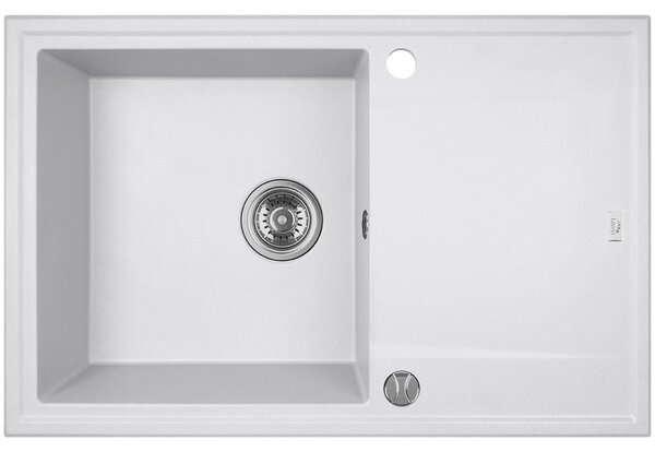 Laveo Megalo, 1-komorový granitový drez 780x500x185 mm, biela, LAV-SBE_611T