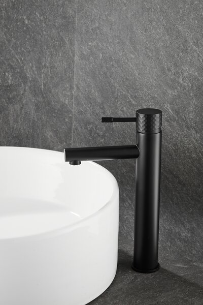 Gamma Roy, vysoká umývadlová batéria h-301, čierna matná, GMA-BRYPUW-BK