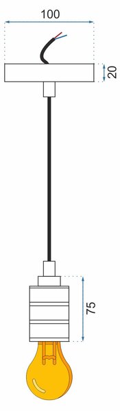 Toolight Toolight, závesná stropná lampa 1xE27 APP342-1CP, čierna, OSW-08409