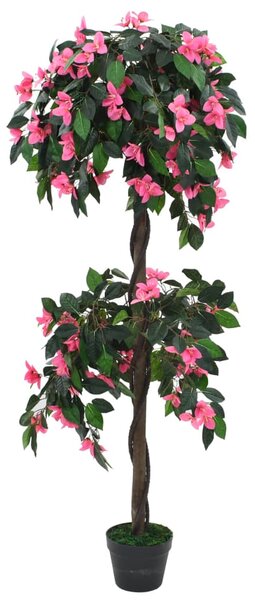 Umelá rastlina, rododendrón s kvetináčom 155 cm zelená a ružová