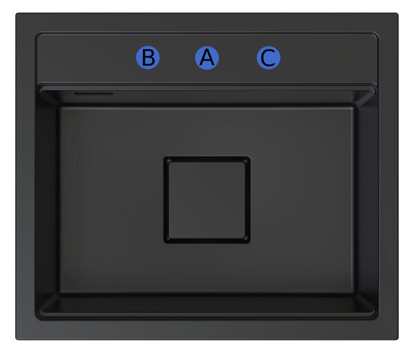 Gamma Quadro 5850, 1-komorový granitový drez 580x495x220 mm, béžová, GMA-ZLE000231