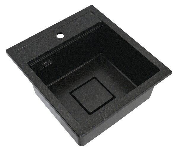 Gamma Quadro 4550, 1-komorový granitový drez 450x495x220 mm, čierna-zlatá, GMA-ZLE000222