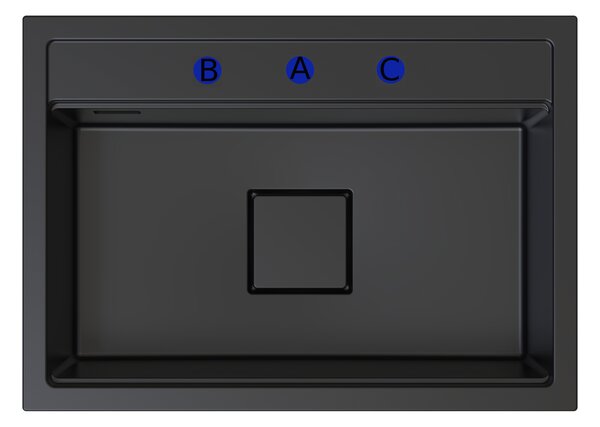Gamma Quadro 7050, 1-komorový granitový drez 700x500x220 mm, béžová, GMA-ZLE000235