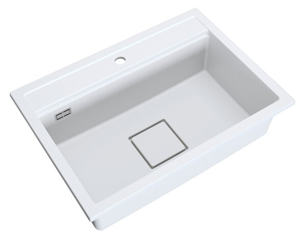 Gamma Quadro 7050, 1-komorový granitový drez 700x500x220 mm, biela, GMA-ZLE000236