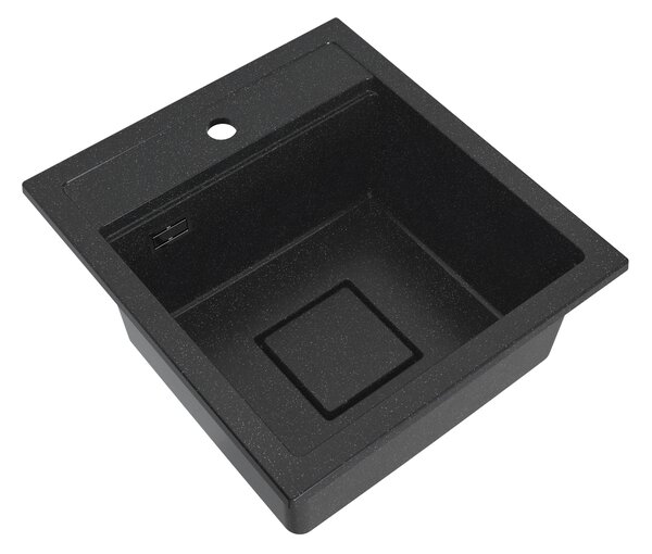 Gamma Quadro 4550, 1-komorový granitový drez 450x495x220 mm, čierna škvrnitá, GMA-ZLE000218