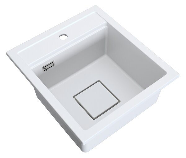 Gamma Quadro 4550, 1-komorový granitový drez 450x495x220 mm, biela, GMA-ZLE000220