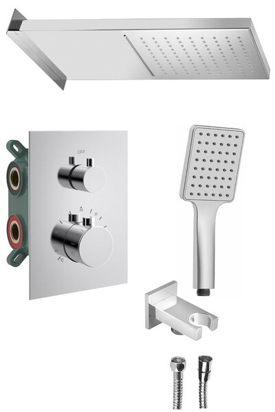 Sapho Sapho, KIMURA podomietkový sprchový set s termostatickou batériou, box, 3 výstupy, chróm, KU683-21