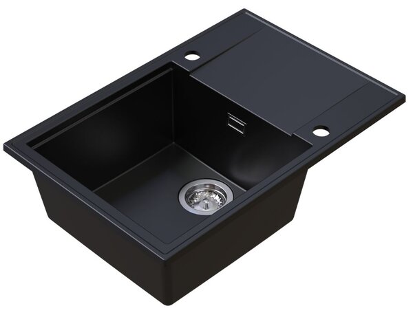 Sink Quality Sink55, kuchynský granitový drez 680x460x215 mm, čierna, SKQ-SINK.C.1KDO