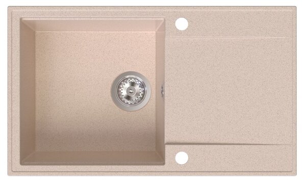 Sink Quality Sink55, kuchynský granitový drez 780x460x215 mm, béžová, SKQ-SINK.P.1KDOL