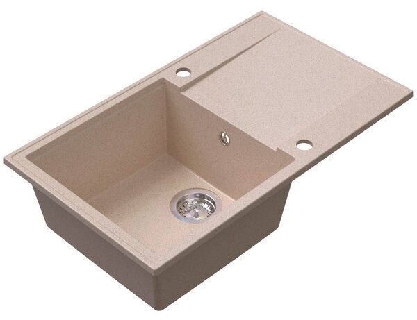 Sink Quality Sink55, kuchynský granitový drez 780x460x215 mm, béžová, SKQ-SINK.P.1KDOL