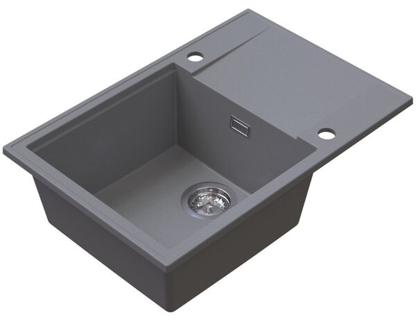 Sink Quality Sink55, kuchynský granitový drez 680x460x215 mm, šedá, SKQ-SINK.D.1KDO