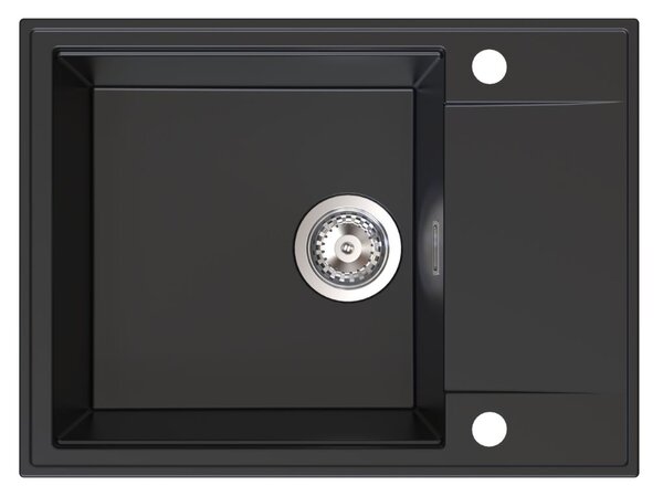 Sink Quality Sink55, kuchynský granitový drez 620x460x215 mm, čierna, SKQ-SINK.C.1KKO