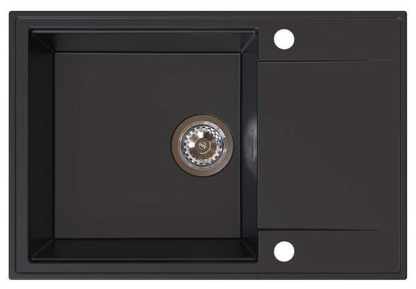 Sink Quality Sink55, kuchynský granitový drez 680x460x215 mm, čierna, SKQ-SINK.C.1KDO