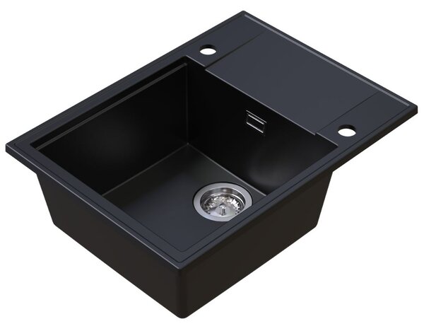 Sink Quality Sink55, kuchynský granitový drez 620x460x215 mm, čierna, SKQ-SINK.C.1KKO