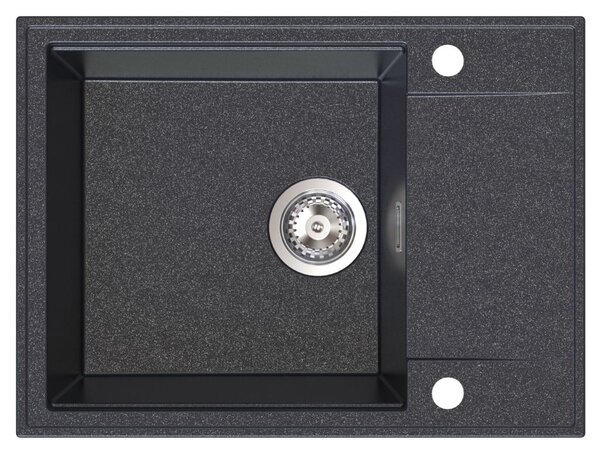 Sink Quality Sink55, kuchynský granitový drez 620x460x215 mm, čierna škvrnitá, SKQ-SINK.B.1KKO