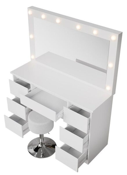 Kozmetický stolík s LED zrkadlom a stoličkou
