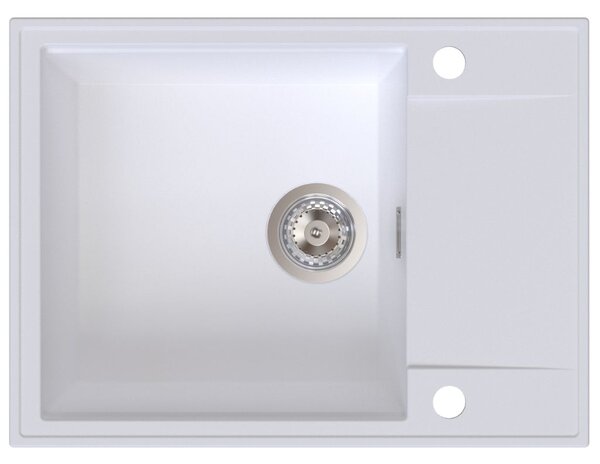 Sink Quality Sink55, kuchynský granitový drez 620x460x215 mm, biela, SKQ-SINK.W.1KKO