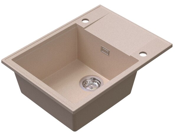 Sink Quality Sink55, kuchynský granitový drez 620x460x215 mm, béžová, SKQ-SINK.P.1KKO