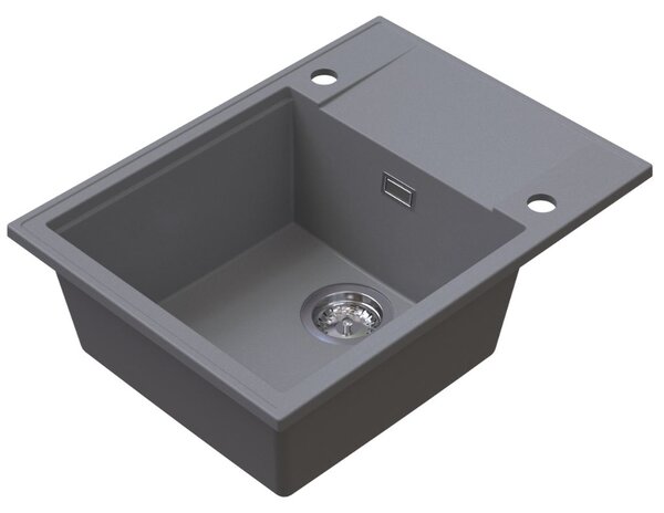 Sink Quality Sink55, kuchynský granitový drez 620x460x215 mm, šedá, SKQ-SINK.D.1KKO