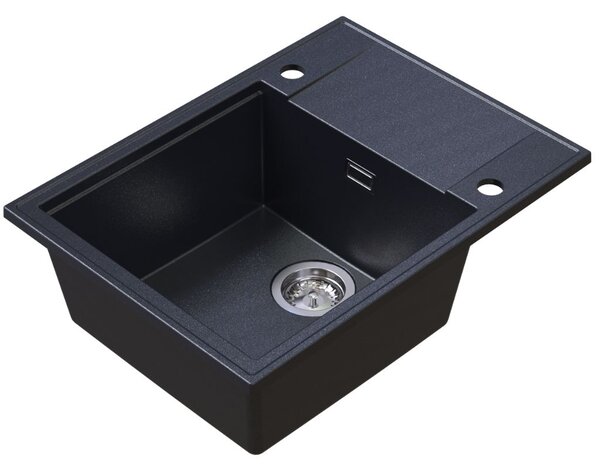 Sink Quality Sink55, kuchynský granitový drez 620x460x215 mm, čierna škvrnitá, SKQ-SINK.B.1KKO