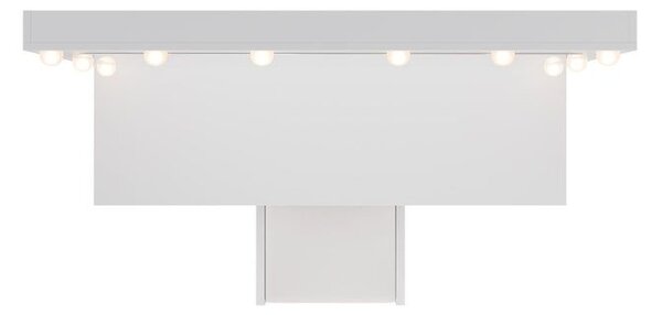 Kozmetický stolík s LED zrkadlom a stoličkou, biely