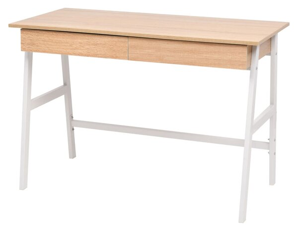 Písací stôl 110x55x75 cm dubovo-biela farba