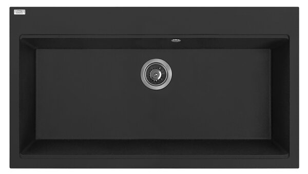Laveo Tau, 1-komorový granitový drez 900x500x215 mm, čierna, LAV-SBT_B109