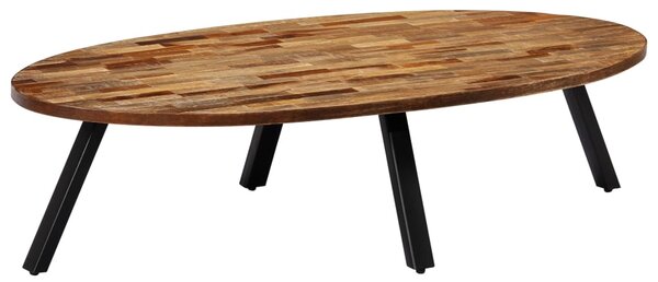 Konferenčný stolík, recyklované teakové drevo oválny 120x60x30 cm