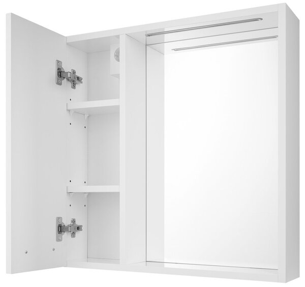 Aqualine Aqualine, ZOJA/KERAMIA FRESH STRIP galérka s LED osvetlením, 60x60x14cm, ľavá, biela, 45021S