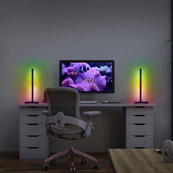 OSRAM SMART+ WiFi stolová lampa CORNER MAGIC, čierna 43 cm RGB, Čierna, Obývacia izba / jedáleň, Hliník, Moderný