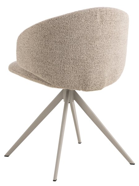 NELA Béžové Latte (látka Monza 90)/béžové nohy – MODERNÁ OTOČNÁ ČALÚNENÁ STOLIČKA DO OBÝVAČKY/JEDÁLNE/KANCELÁRIE LOFT