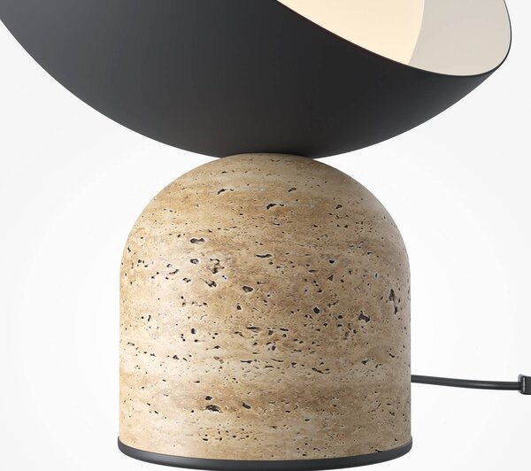 Stolová lampa Maytoni Tavo, čierna, kameň/sklo, výška 33 cm, Čierna, Spálňa, Sklo, Moderný, Stojacie svietidlo