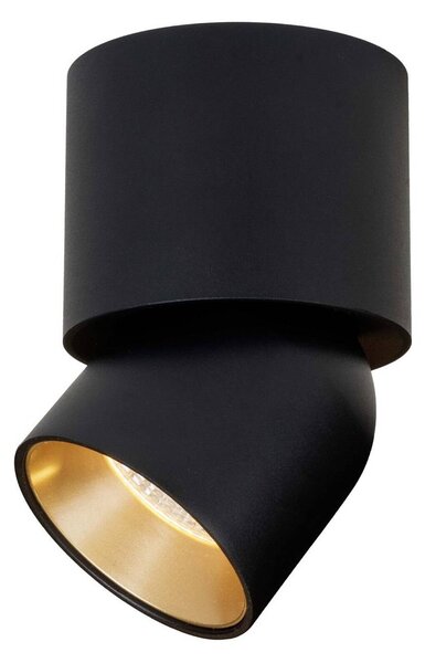 SLC LED stropné bodové svetlá CUP, čierny/zlatý, 927, Ø 7,5 cm, stmievateľné, Čierna, Obývacia izba / jedáleň, Hliník, Moderný, Stropné svetlo polkruhové s priestorom
