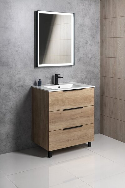 Sapho Sapho, CIRASA umývadlová skrinka 79,8x75x46cm, 3x zásuvka, dub Alabama, CR831-2222