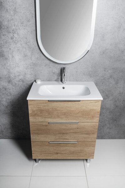 Sapho Sapho, CIRASA umývadlová skrinka 79,8x75x46cm, 3x zásuvka, dub Alabama, CR831-2222