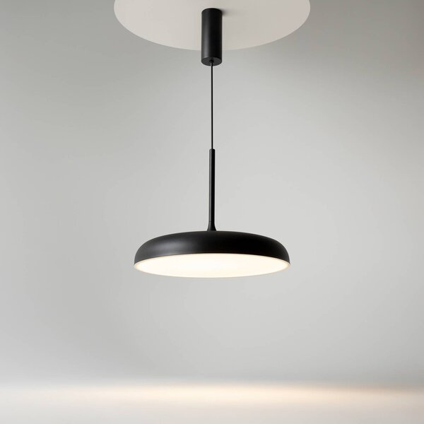 Maytoni LED závesné svietidlo Gerhard, Ø 40 cm, čierne, kovové, Čierna, Obývacia izba / jedáleň, kov, Moderný, Závesné svietidlo