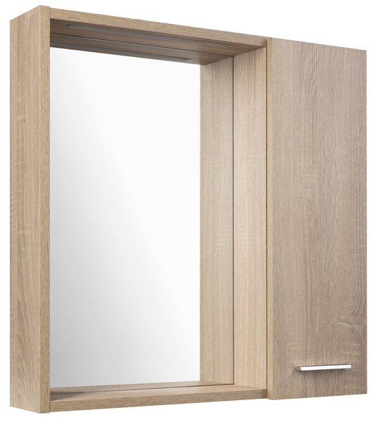 Aqualine Aqualine, ZOJA/KERAMIA FRESH STRIP galérka s LED osvetlením, 60x60x14cm, pravá, dub platin, 45028S