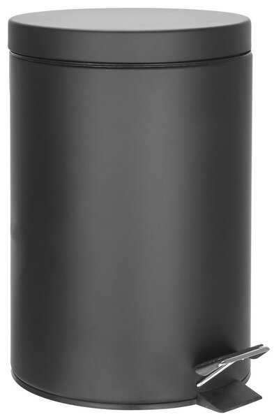 Aqualine Aqualine, SIMPLE LINE odpadkový kôš guľatý 12l, čierna mat, 26112