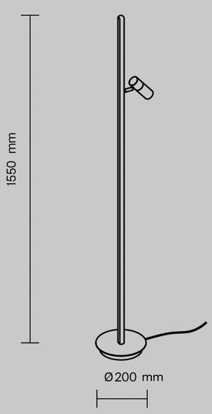 Maytoni LED stojacia lampa Thin, čierne, hliník, výška 155 cm, stmievateľné, Čierna, Obývacia izba / jedáleň, Hliník, Moderný